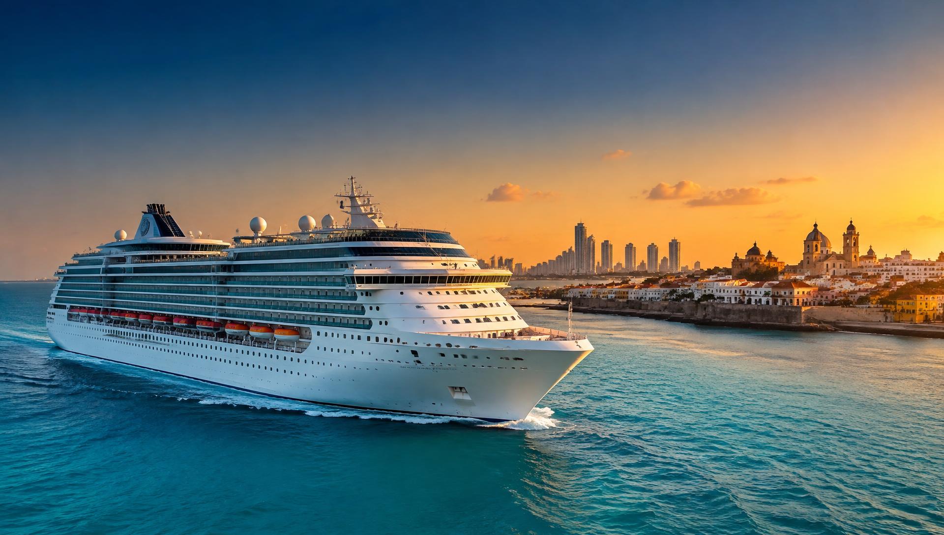 Crucero navegando frente a Cartagena